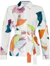 Max Mara Quiete Printed Long-sleeved Shirt In White