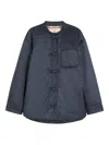 Max Mara Padded Shirt Jacket In Water-repellent Canvas In Blue