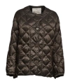 Max Mara Quilted Button Jacket In Black