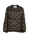 Max Mara Quilted Button Jacket In Brown