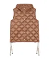 Max Mara Quilted Canvas Vest In Brown