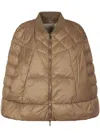 Max Mara Quilted Cape Silhouette Down Jacket In Brown
