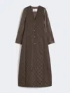 Max Mara Quilted Coat In Technical Fabric In Brown