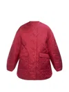 Max Mara Quilted Collarless Coat In Red