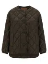 Max Mara Quilted Diamond-patterned Polyamide Down Jacket In Brown