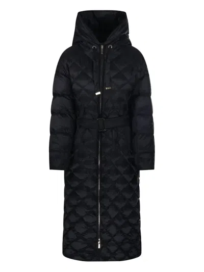 Max Mara Quilted Down Coat In Black
