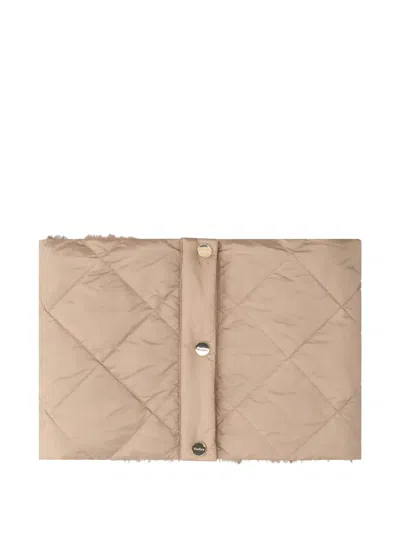 Max Mara Quilted Faux-fur Scarf In Brown