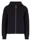 Max Mara Quilted Hooded Coat In Blue
