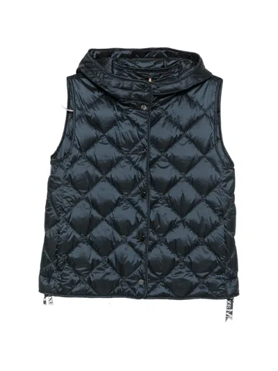 Max Mara Quilted Hooded Gilet In Black