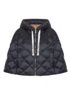 Max Mara Quilted Hooded Jacket In Black