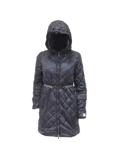 Pre-owned Max Mara Quilted Hooded Jacket In Blue