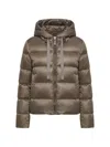 Max Mara Quilted Puffer Down Jacket In Brown