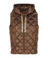 Max Mara Water-repellent Canvas Padded Gilet In Brown