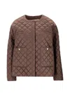 Max Mara Quilted Jacket In Brown
