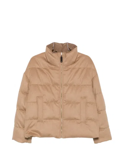 Max Mara Quilted Jacket In Neutral