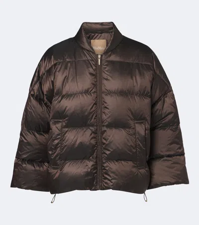 Max Mara Quilted Puffer Jacket In Brown