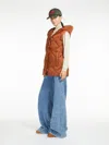Max Mara Quilted Technical Fabric Gilet In Tobacco