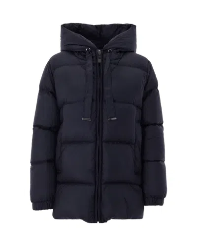 Max Mara Quilted Thermal-padded Down Jacket In Navy