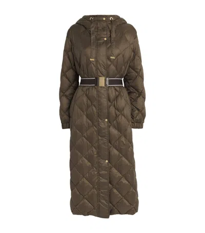 Max Mara Quilted Trefel Coat In Brown