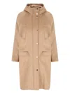 Max Mara Quilted Wool Coat In Brown