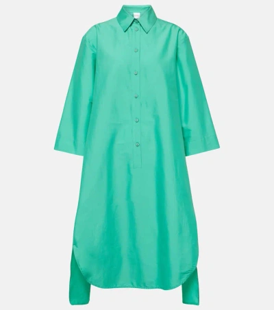 Max Mara Quincy Cotton-blend Midi Dress In Green
