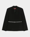 Max Mara Quinoa Belted Wrap-front Jacket In Black