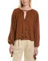 Max Mara Quirite Tie Neck Sweater In Brown