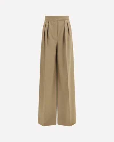 Max Mara Quorum Virgin Wool Pants In Brown