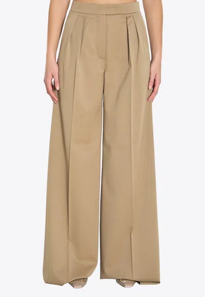 Max Mara Quorum Wide-leg Tailored Pants In Brown