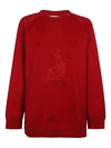 Max Mara Long-sleeved Round-neck Sweater In Red