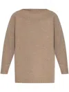 Max Mara Radames Off-the-shoulder Wool And Cashmere Jumper In Brown