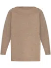 Max Mara Radames Off-the-shoulder Wool And Cashmere Jumper In Brown