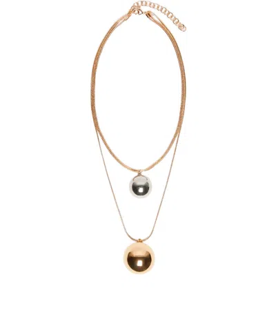Max Mara Radente Bicolor Necklace In Gold