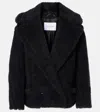 Max Mara Alpaca Wool-blend Aviator Coat In Black