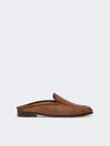 Max Mara Amito Leather-trimmed Raffia Mules In Brown