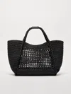 Max Mara Raffia-effect Small Marine Bag In Black