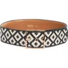 Max Mara Raffia Effect Wide Belt In Gray