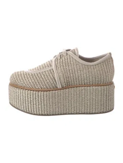 Pre-owned Max Mara Raffia Espadrille Sneakers In Neutrals