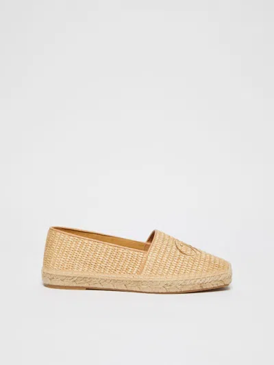 Max Mara Raffia Espadrilles In Neutral