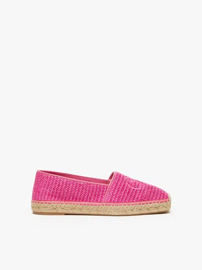 Max Mara Raffia Espadrilles In Pink