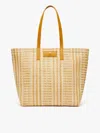 Max Mara Raffia-look Jacquard Shopping Tote In Gold