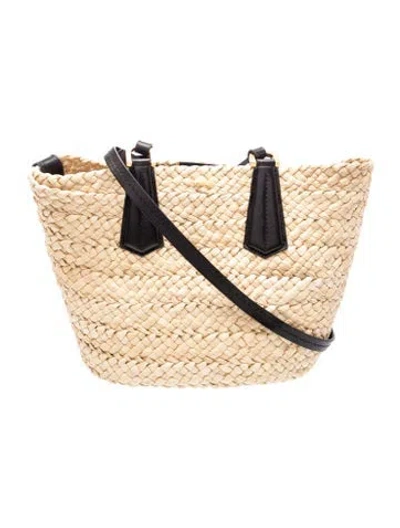 Pre-owned Max Mara Raffia Shoulder Bag In Neutrals