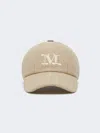 Max Mara Raffia-effect Basketweave Baseball Hat In Brown