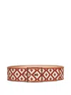Max Mara Raffia-effect Diamond Pattern Belt In Brown