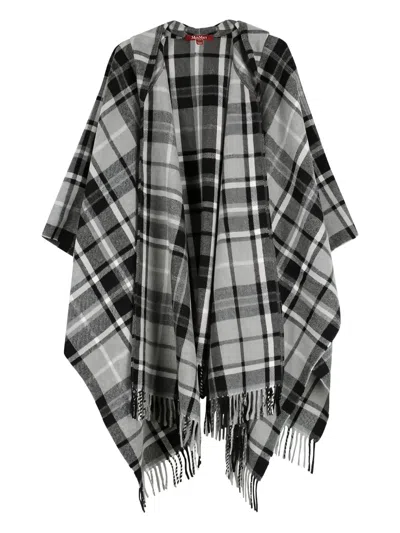 Max Mara Ragazza Check Poncho In 灰色
