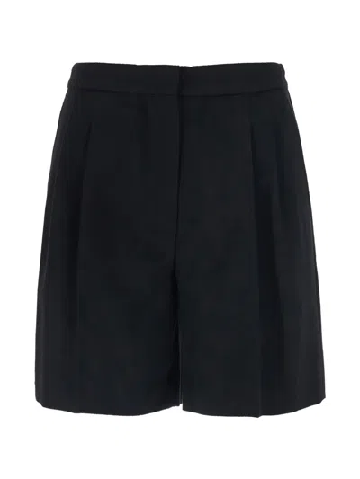 Max Mara Ragazza Pleated Tailored Shorts In Black