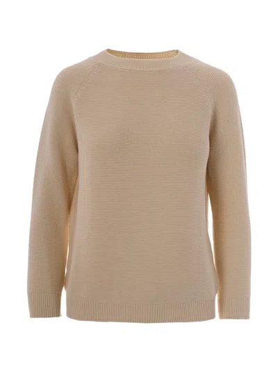 Max Mara Raglan Knit Jumper In Neutral