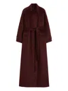 Max Mara Raglan-sleeve Belted Coat In Red