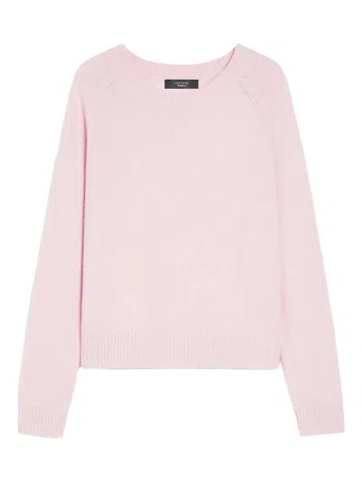 Max Mara Raglan-sleeve Cashmere Sweater In Pink