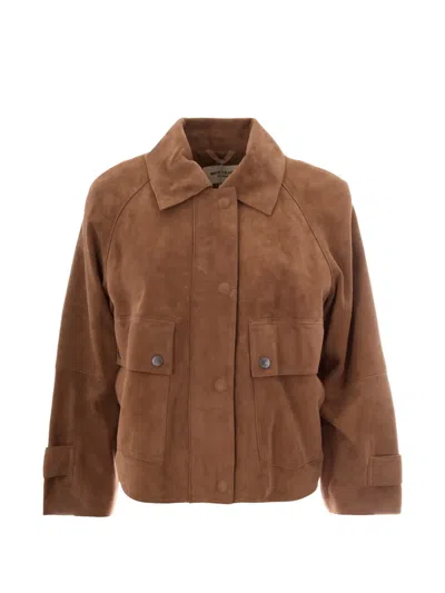 Max Mara Raglan-sleeve Jacket In Brown